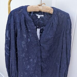 NWT Chico's Navy Blue Lace Women Top